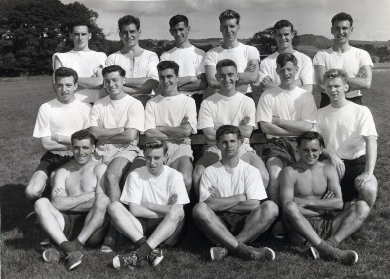 Seith with his Burnley team-mates at the beginning of the 1957-58 season.
