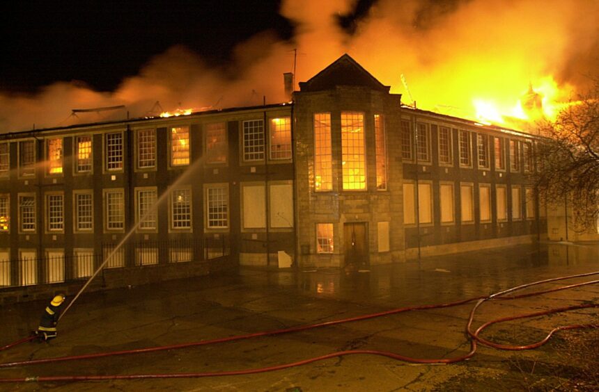 The Logie School fire in March 2001.