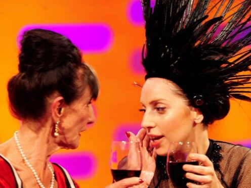 June Brown and Lady Gaga during filming for the Graham Norton Show (Ian West/PA)