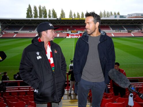 Ryan Reynolds with Wrexham co-owner Rob McElhenney (PA)