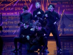 BTS delivered a Grammys performance featuring mid-air acrobatics and an unexpected stumble (Chris Pizzello/AP)