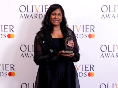 Writer Lolita Chakrabarti in the press room after winning the Best New Play award for Life Of Pi at the Laurence Olivier Awards held at the Royal Albert Hall, London. Picture date: Sunday April 10, 2022.