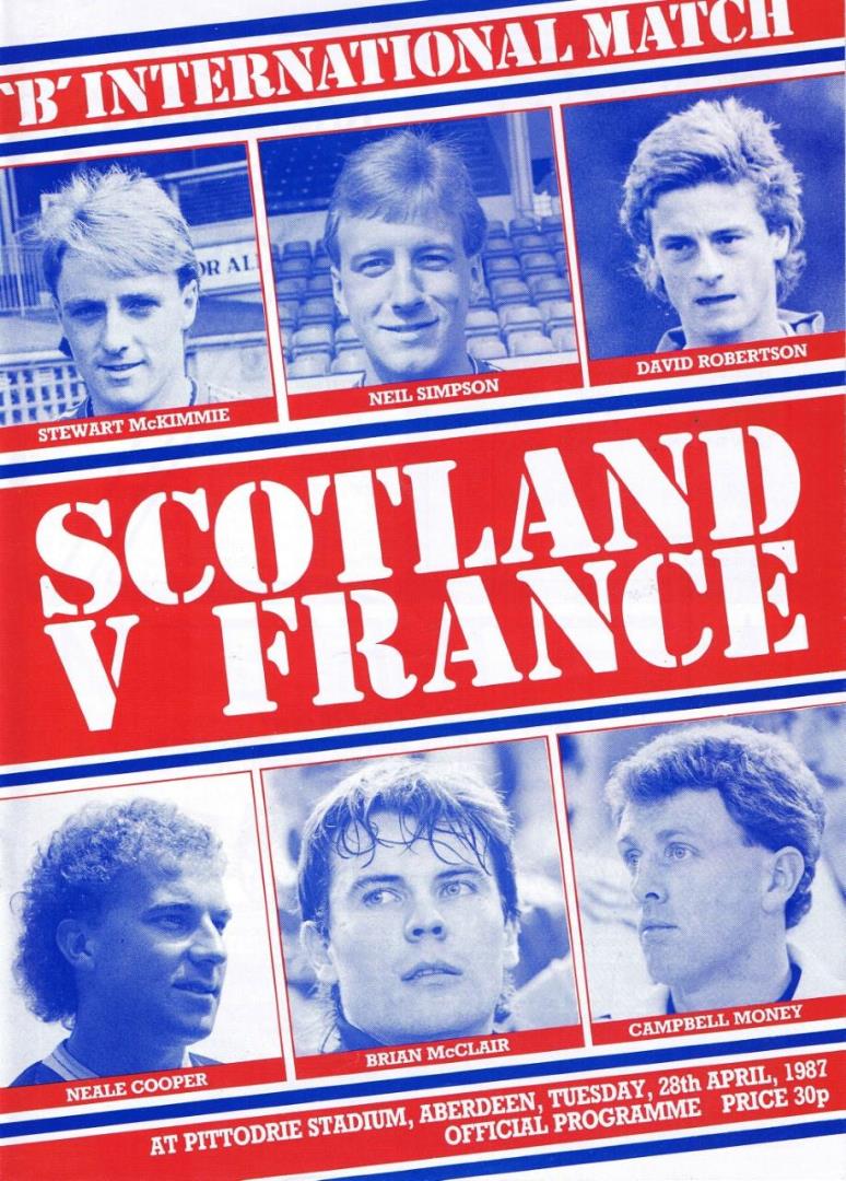 A young Eric Cantona played for France in a match against Scotland B at Pittodrie in 1988.