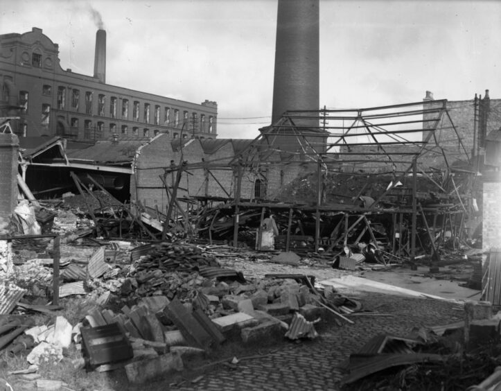 Broadford Works was among the sites affected in the Aberdeen Blitz in 1943.