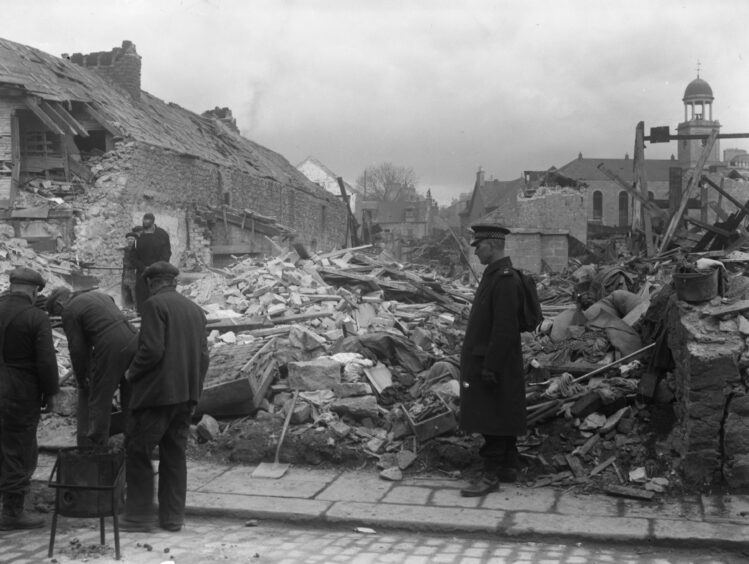 Large parts of Aberdeen were destroyed during the Aberdeen Blitz in 1943.