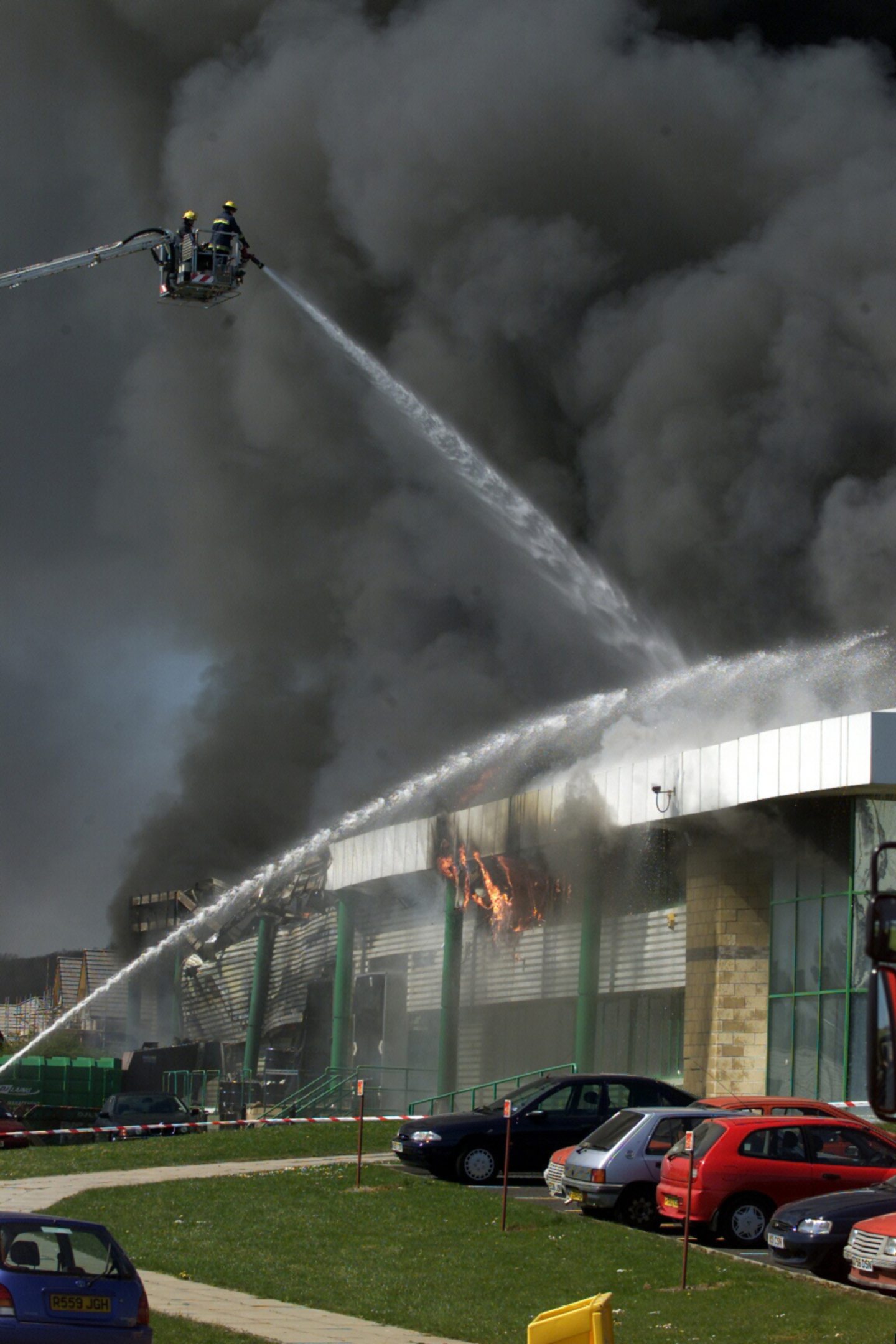 The smoke continued to rise hours after the explosion.