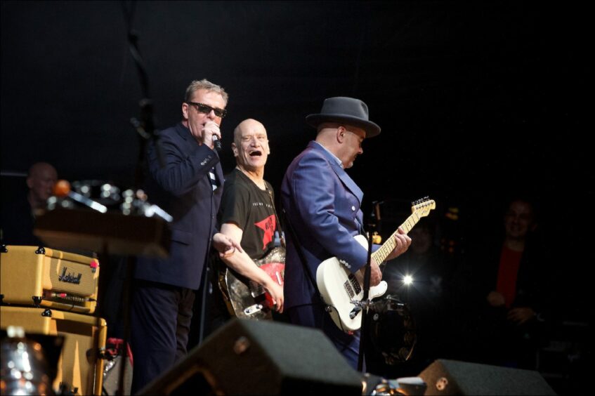 Wilko Johnson joins Suggs and the rest of Madness for an encore on the main stage at Belladrum. Picture: Paul Campbell.