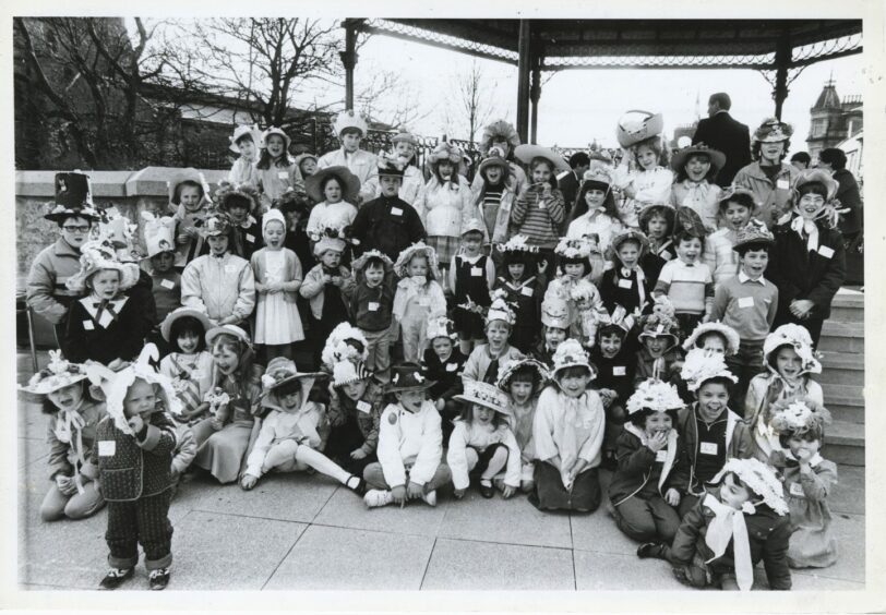 In 1986 shoppers at Aberdeen's St Nicholas Centre were treated to an Easter bonnet parade.