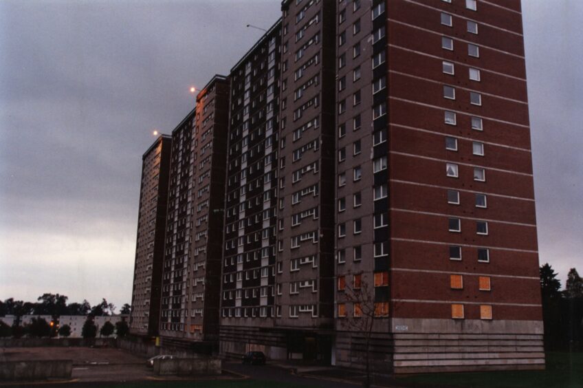 Scotscraig, Troon and Wentworth Courts were condemned in 1994 before being the first to be demolished.