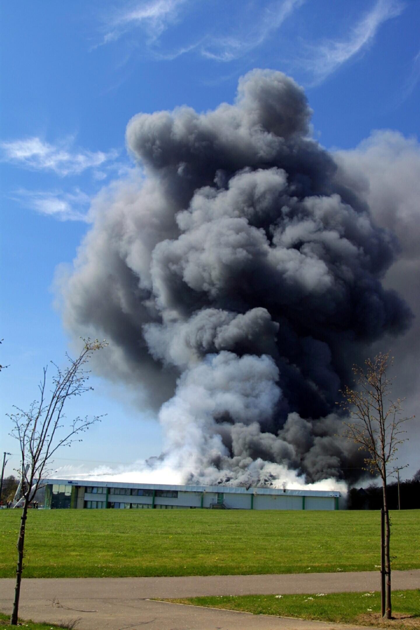 The billowing smoke could have been toxic to people in the surrounding vicinity.