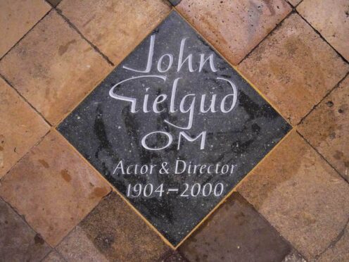 Sir John Gielgud has been honoured with a memorial stone at Westminster Abbey (Jonathan Brady/PA)