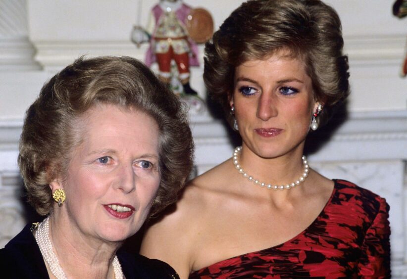 Margaret Thatcher and Princess Diana on the eve of the 1990s, heralding an era of less flamouyant fashion
