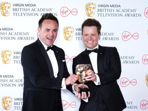 Ant and Dec received the award for entertainment programme at the 2022 Bafta TV awards (Ian West/PA)