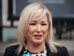 Sinn Fein Vice President Michelle O’Neill speaking to the media in Belfast city centre. Picture date: Wednesday May 18, 2022.