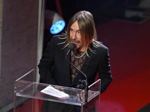 Iggy Pop delivers a speech after receiving his Polar Music Prize laureate award (Jessica Gow/TT News Agency via AP/PA)