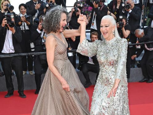 Andie MacDowell (left) and Helen Mirren attend the Mother And Son premiere during the 75th Cannes Film Festival (Doug Peters/PA)