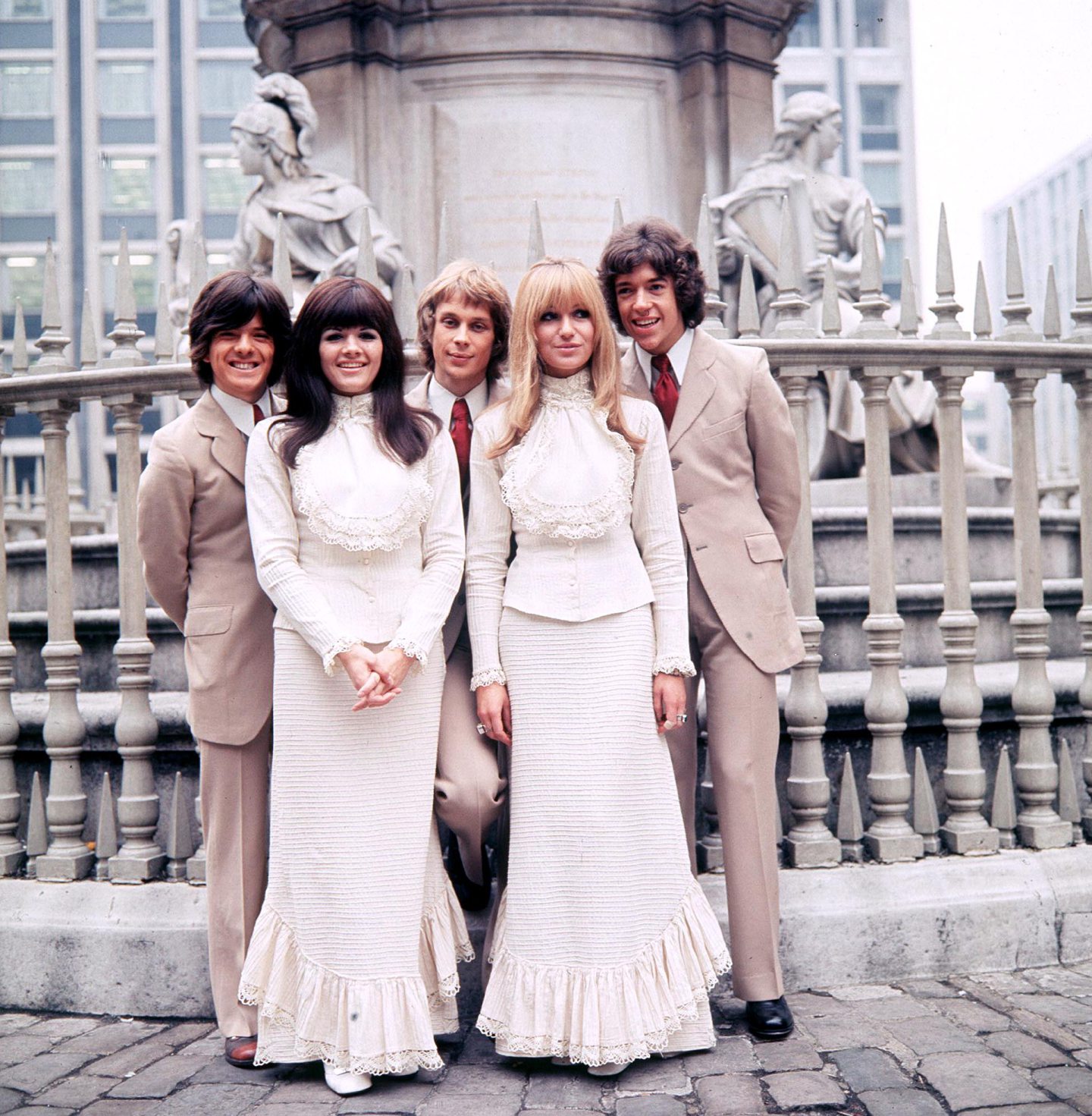 The New Seekers - Laurie Heath, Eve Graham, Marty Kristian, Sally Graham and Chris Barington - in 1969.