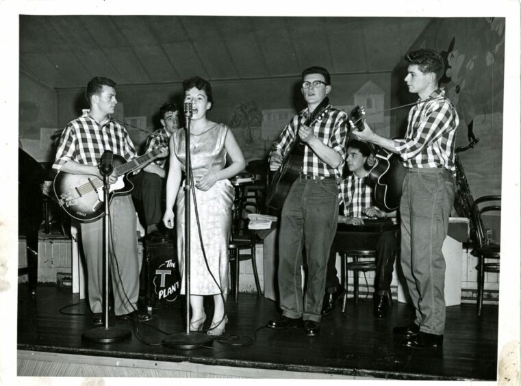 The T-Planters, a skiffle group, in The Empress Ballroom.
