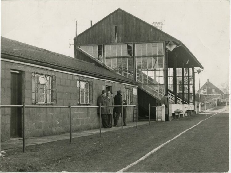 Brechin City Football Club's ground, Glebe Park, in 1970.