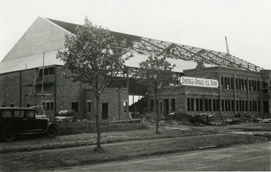 The Dundee-Angus Ice Rink being constructed in 1938.