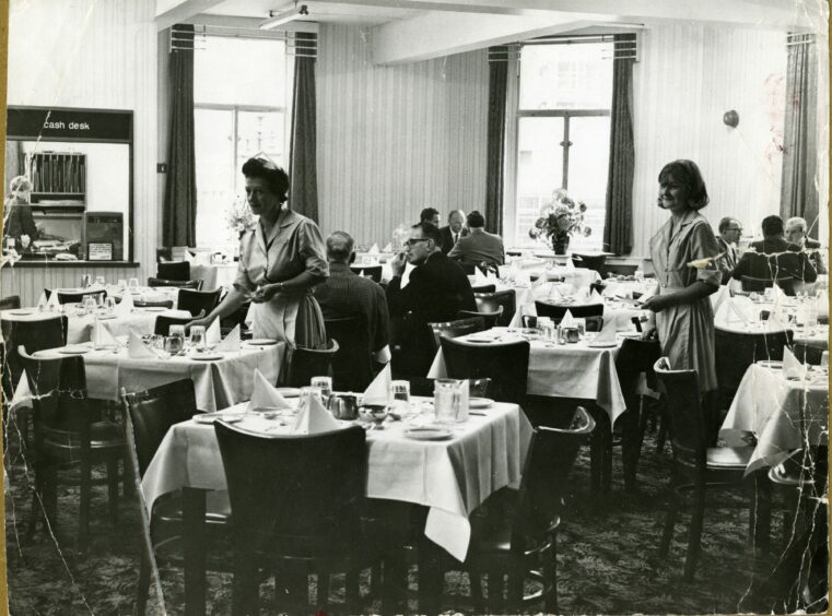 Cafe Val d'Or was a bustling hive of activity in the heart of Dundee. 1968.