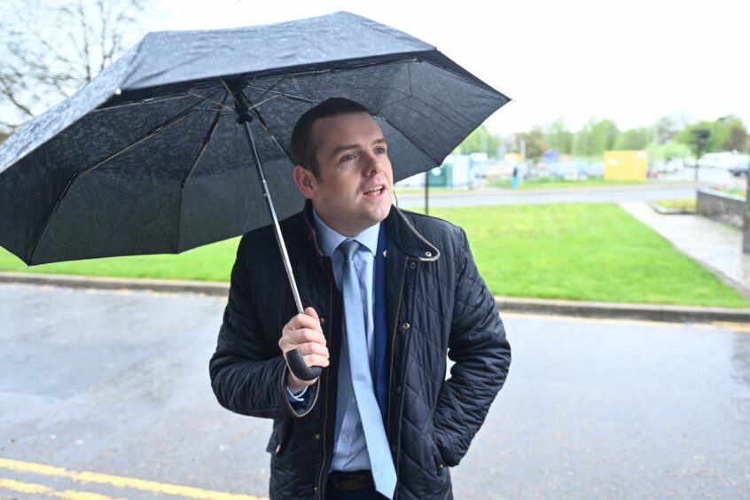 Douglas Ross MP MSP at Elgin Town Hall for the election counts