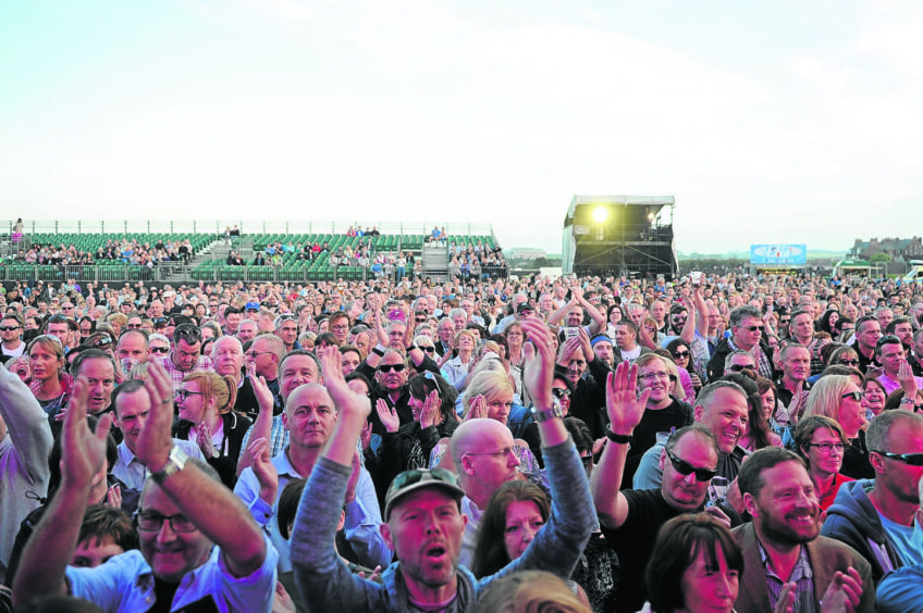 The fans enjoying Deacon Blue's performance at Montrose Music Festival in 2017.