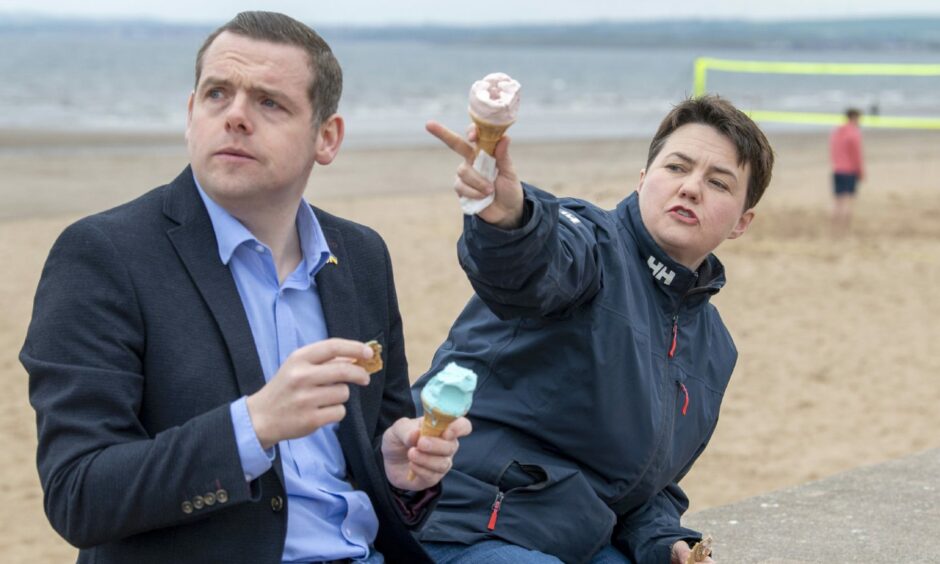Ruth Davidson also showed Douglas Ross some support.