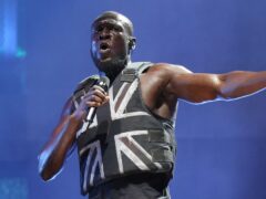 Stormzy performing on the Pyramid Stage during Glastonbury Festival at Worthy Farm in Pilton, Somerset in 2019.