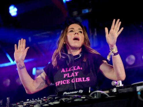 Melanie C plays a DJ set in the William’s Green tent (Yui Mok/PA)