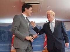 Prime Minister Boris Johnson holds a bilateral meeting with Canadian Prime Minister Justin Trudeau during the G7 summit in Schloss Elmau, in the Bavarian Alps, Germany (Stefan Rousseau/PA)