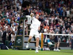 Andy Murray celebrates victory (Adam Davy/PA)