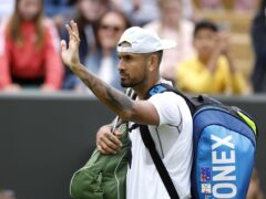 Australia’s Nick Kyrgios applauds the spectators following victory during his second round match against Filip Krajinovic on court 2 during day four of the 2022 Wimbledon Championships. He said in a press conference he thinks the crowd should be more vocal (Steven Paston/PA)
