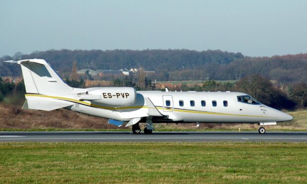 The Learjet 60 which took off from Inverness Airport.