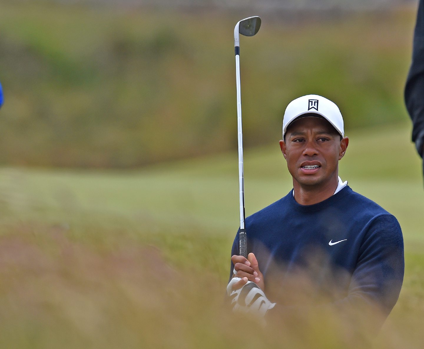 Tiger Woods in the rough at the 2015 Open in St Andrews.