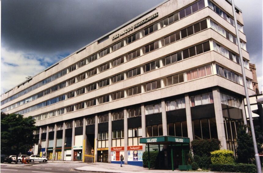 The Angus Hotel in 1997 shortly before its demolition.