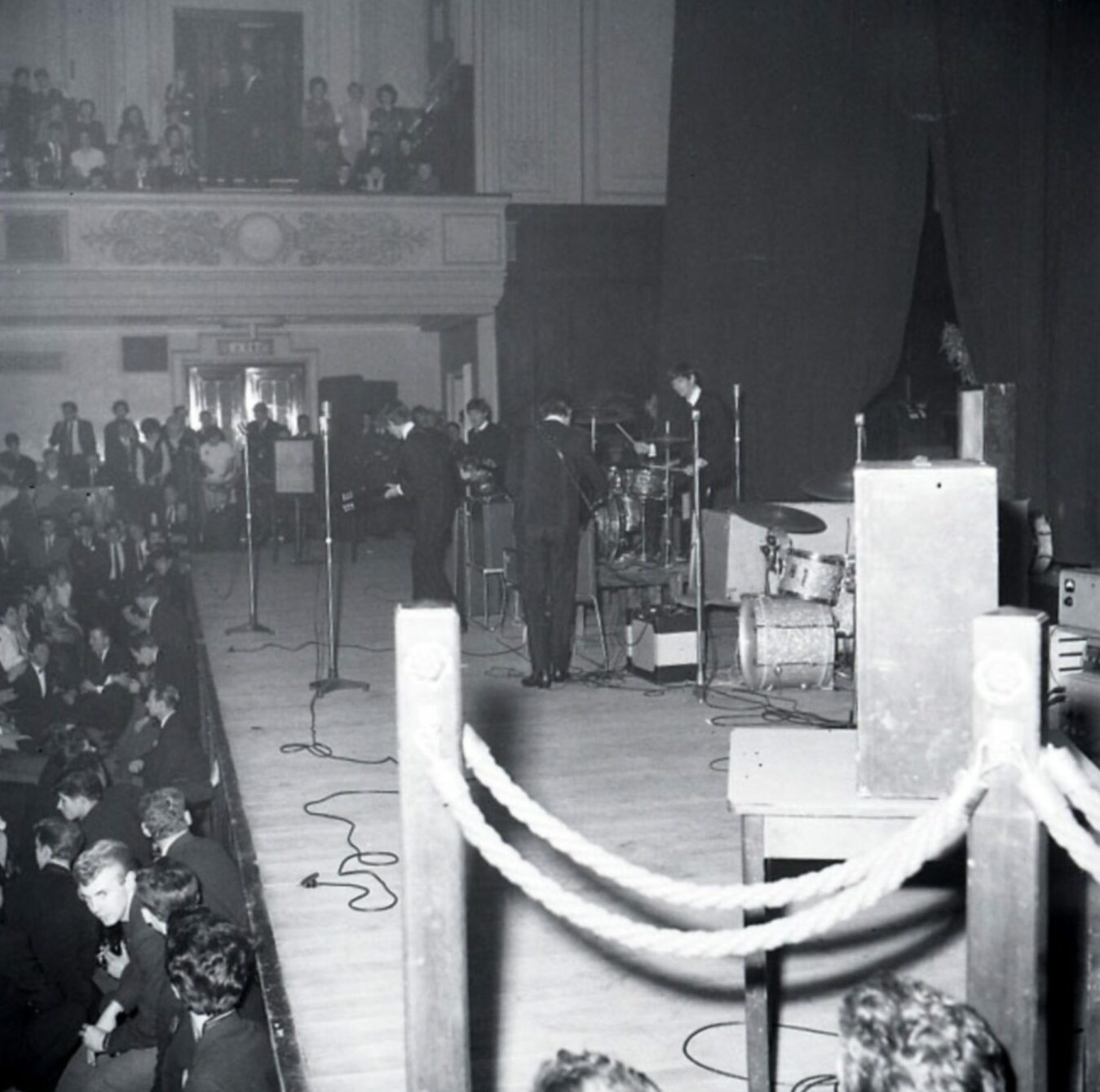 The Beatles on stage at the Caird Hall in 1963. Image: DC Thomson.