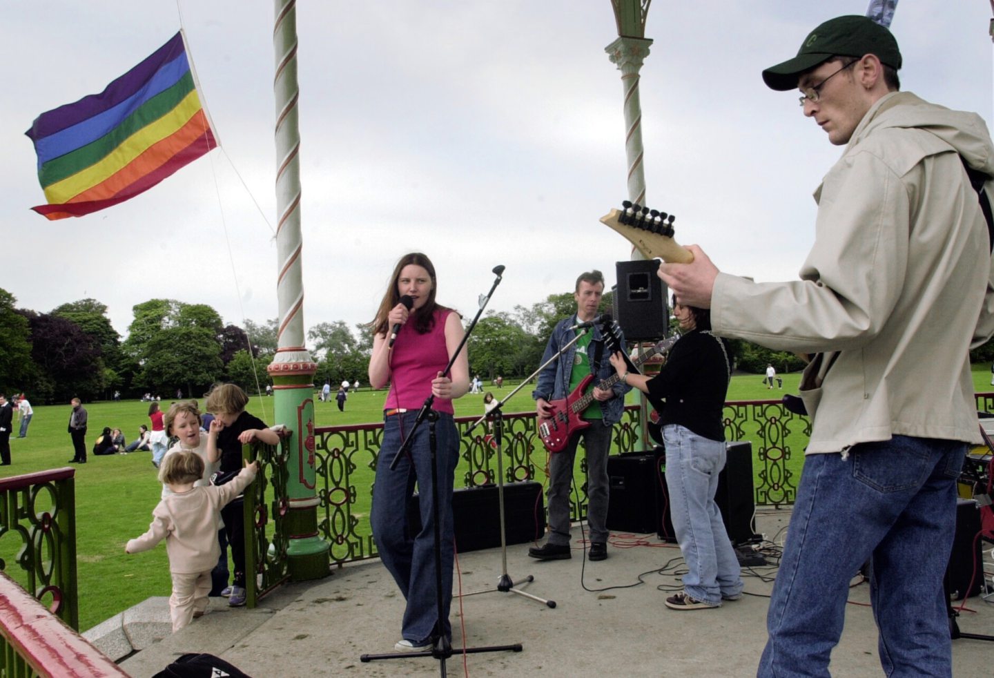 Band 'Mugshot' perform at Aberdeen's first Gay Pride Event.