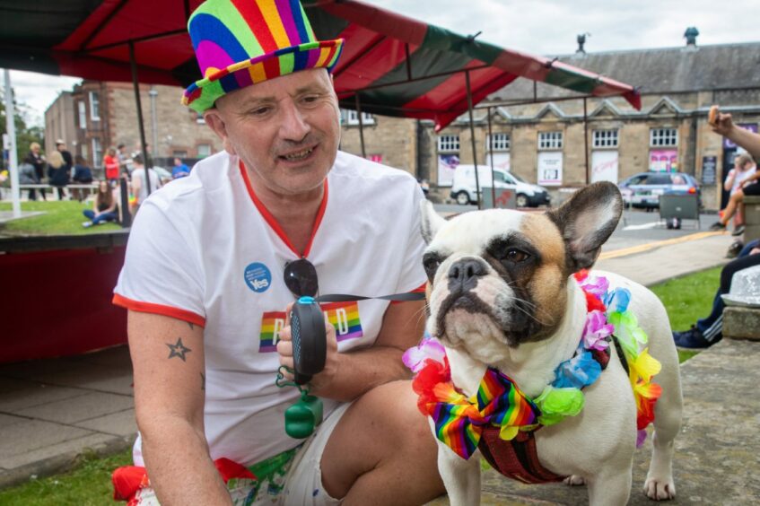 Michael Harkin with Stella the French bulldog