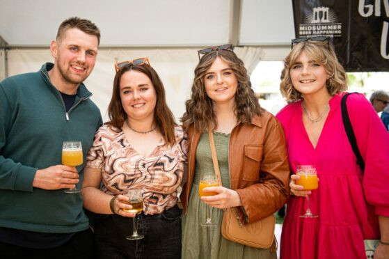 Attendees Iwan Kelly, Naomi McGillivary, Hayley McMillan and Georgia Douglas, from Stonehaven enjoying the event.