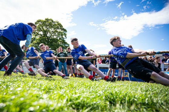 Young farmers tug of war competition.