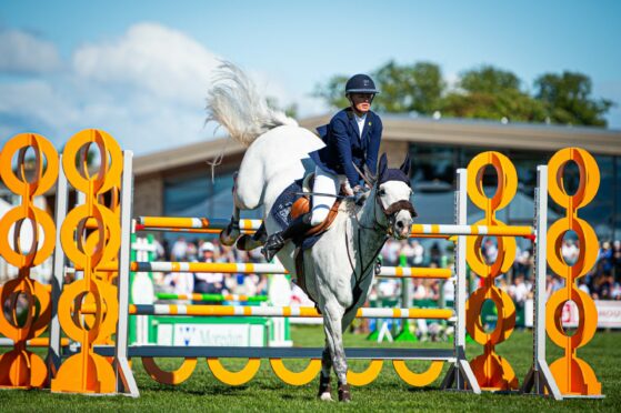 Competitors competing for the £8,000 first prize in the show jumping Grand Prix on Saturday.