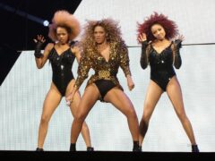 Beyonce on the Pyramid Stage at Glastonbury (PA)