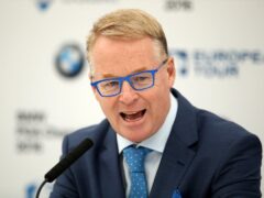 European Tour Chief Executive Keith Pelley talks during a press conference during day four of the BMW PGA Championship at Wentworth Club, Windsor.