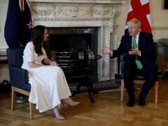 Prime Minister Boris Johnson with Prime Minister of New Zealand Jacinda Ardern, ahead of talks at Downing Street, London (John Sibley/PA)