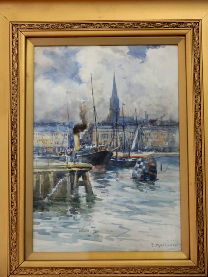Milne's painting of Dundee harbour.