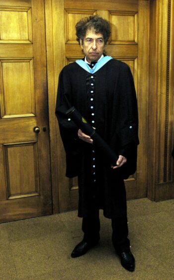 Bob Dylan was awarded an honorary degree at St Andrews University.