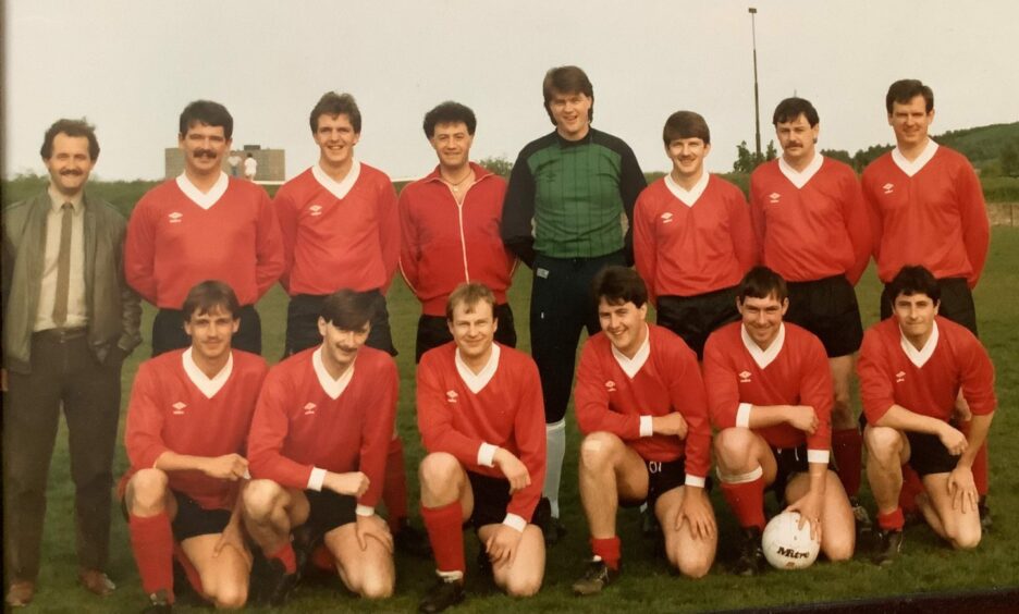 Alan Salisbury, front row, far right, with the Tayside Police football team.
