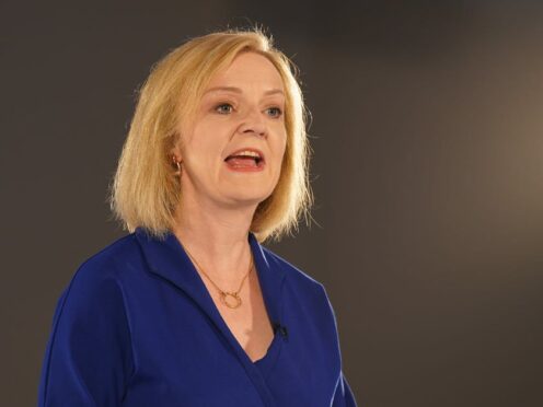 Liz Truss has hit back at claims that her plans for an emergency tax-cutting budget would be an ‘electoral suicide note’, accusing Rishi Sunak’s supporters of spreading ‘portents of doom’ (Jacob King/PA)