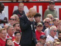 Manchester United manager Erik Ten Hag lost his first match in charge of the club (Ian Hodgson/PA)